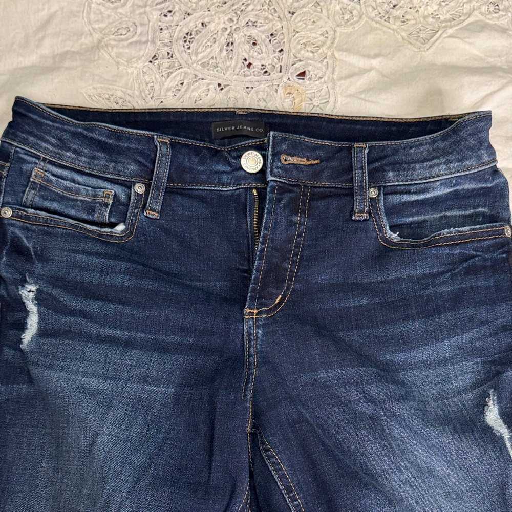 Silver Jeans Women's High Rise Deep Blue Denim